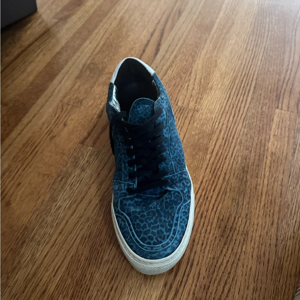P448 Blue Leopard Print Sneakers - Picture 3 of 10